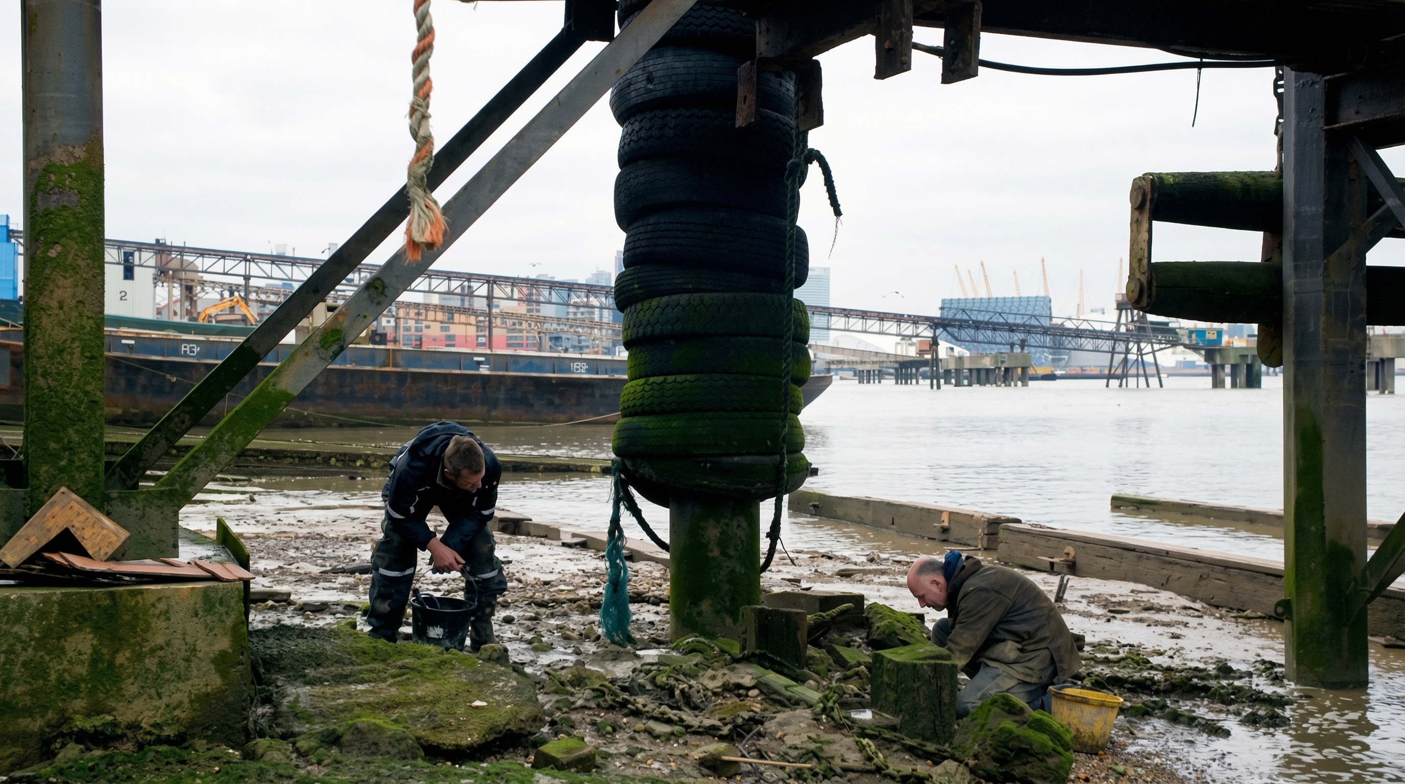 Steve Brooker under a Thames pier — where it all began